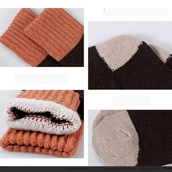 5 Pr Wool Blend Colorblock Socks Med - Picture 3 of 5